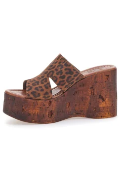 Ciabatte Leopardate Con Zeppa Effetto Legno Made in Italy 5905/Z-PITTARELLO LOVE Outlet