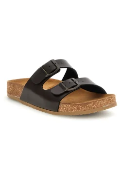 Ciabatte marrone sottopiede in vera pelle 335A206SR-PITTARELLO TIERRA Discount