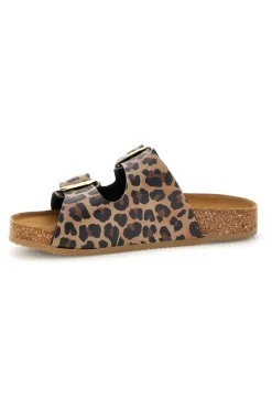 Ciabatte Marroni animalier sottopiede in vera pelle 335A20630SR-PITTARELLO TIERRA