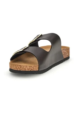 Ciabatte marroni con doppia fascia regolabile Made in Italy in vera pelle S31C731-SUPERGA Best