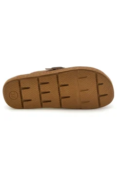 Ciabatte marroni con sottopiede in pelle 24 ED-INBLU Clearance