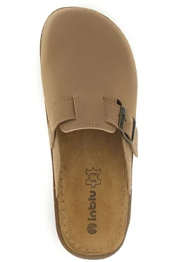 Ciabatte marroni con sottopiede in pelle 24 ED-INBLU Clearance