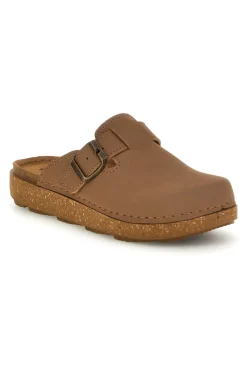 Ciabatte marroni con sottopiede in pelle 24 ED-INBLU Clearance
