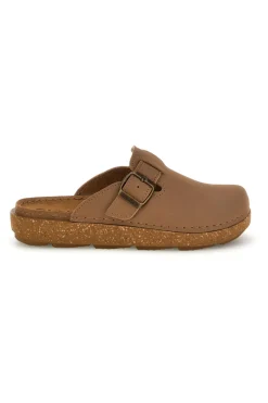 Ciabatte marroni con sottopiede in pelle 24 ED-INBLU Clearance