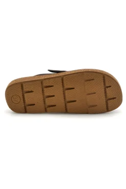Ciabatte marroni con sottopiede in pelle 24 ED-INBLU Discount