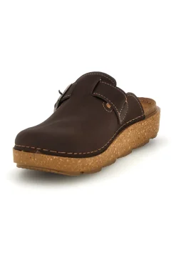 Ciabatte marroni con sottopiede in pelle 24 ED-INBLU Discount