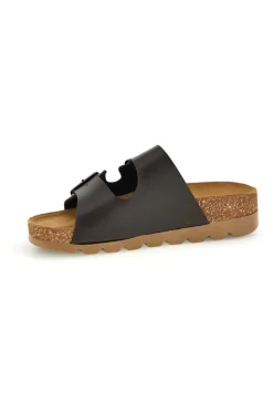 Ciabatte marroni con sottopiede in vera pelle 335P20630SR-PITTARELLO BIO Discount
