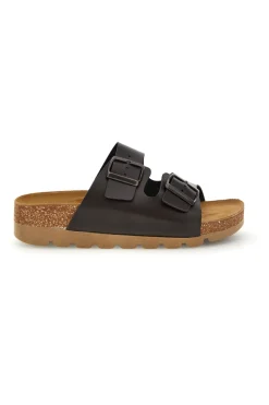 Ciabatte marroni con sottopiede in vera pelle 335P20630SR-PITTARELLO BIO Discount