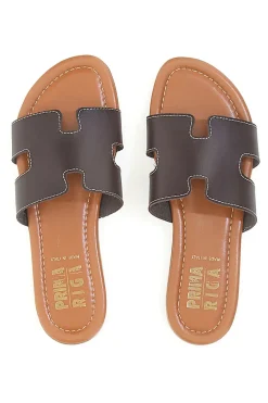 Ciabatte Marroni Con Tomaia in Pelle Made in Italy 02-PRIMA RIGA Outlet