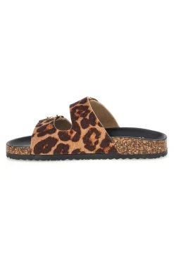 Ciabatte marroni e nere animalier con fibbie Me & Me 15614-ME u0026 ME New