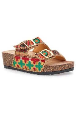 Ciabatte multicolor platform con dettagli etnici APY65-DAME ROSE Discount