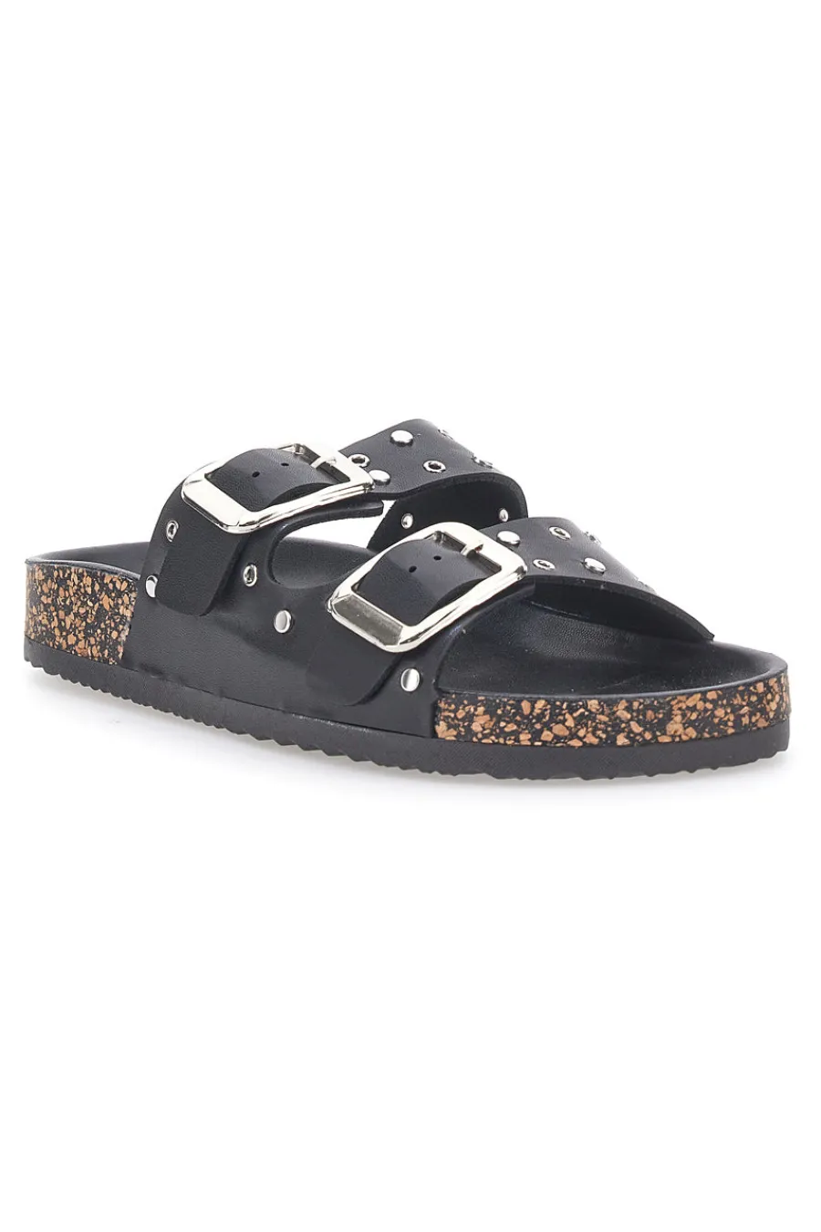 Ciabatte nere con borchie e fibbie grandi ME & ME 14198-ME u0026 ME Sale