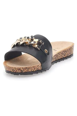 Ciabatte nere con catena dorata 14192-FUN BEACH Online
