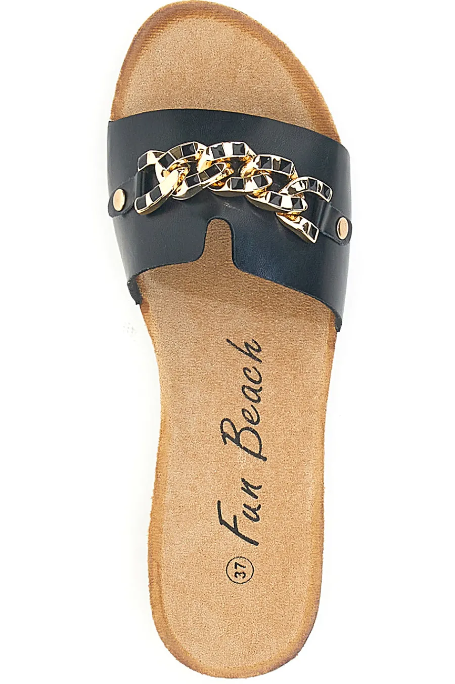 Ciabatte nere con catena dorata 14192-FUN BEACH Online