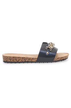 Ciabatte nere con catena dorata 14192-FUN BEACH Online