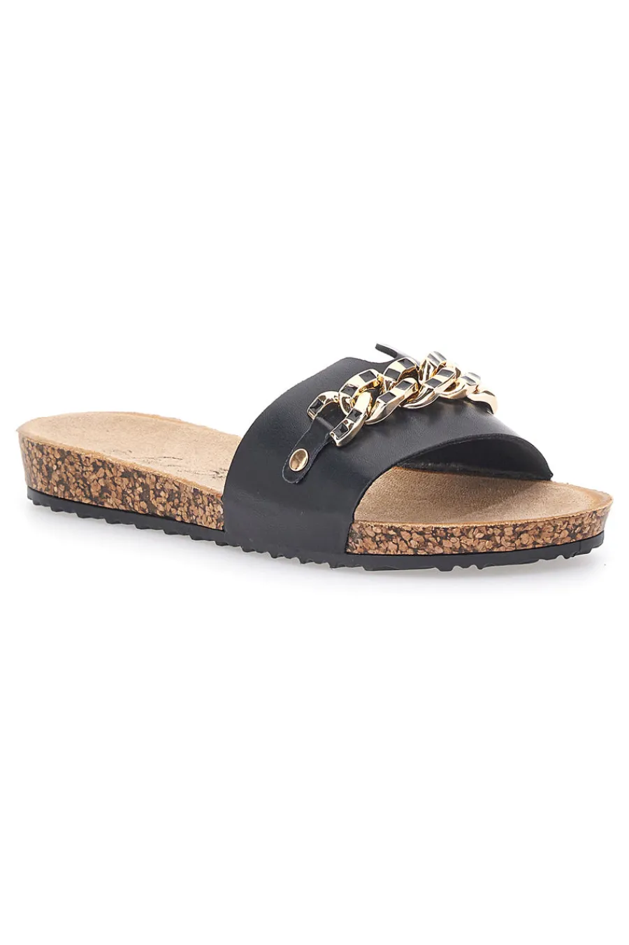 Ciabatte nere con catena dorata 14192-FUN BEACH Online