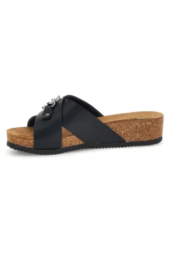 Ciabatte nere con catena e sottopiede in pelle 293A121SR-PITTARELLO ECO Clearance