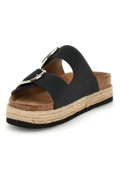 Ciabatte nere con doppia fascia regolabile e suola platform S11T228-SUPERGA Outlet