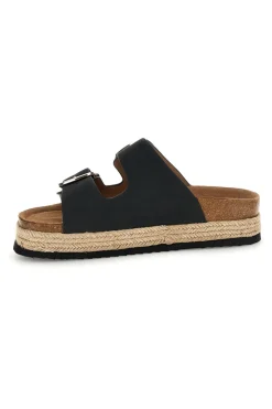 Ciabatte nere con doppia fascia regolabile e suola platform S11T228-SUPERGA Outlet