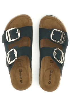 Ciabatte nere con doppia fascia regolabile e suola platform S11T228-SUPERGA Outlet