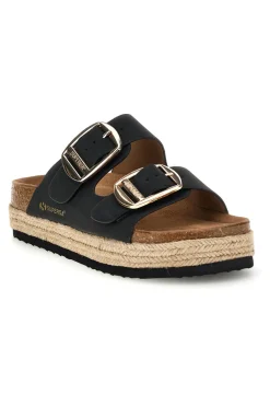Ciabatte nere con doppia fascia regolabile e suola platform S11T228-SUPERGA Outlet
