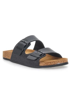 Ciabatte Nere con Doppia Fibbia Made in Italy 335A20630SR-PITTARELLO TIERRA
