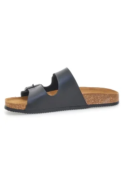 Ciabatte Nere con Doppia Fibbia Made in Italy 335A20630SR-PITTARELLO TIERRA