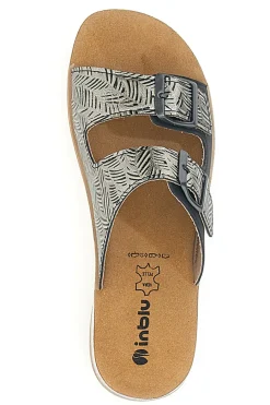 Ciabatte nere con fantasia e doppia fibbia 190 TF-INBLU New