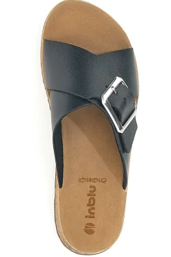 Ciabatte Nere Con Fasce Incrociate e Platform 42 PK-INBLU Sale