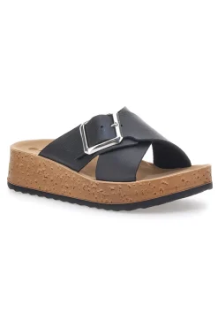 Ciabatte Nere Con Fasce Incrociate e Platform 42 PK-INBLU Sale