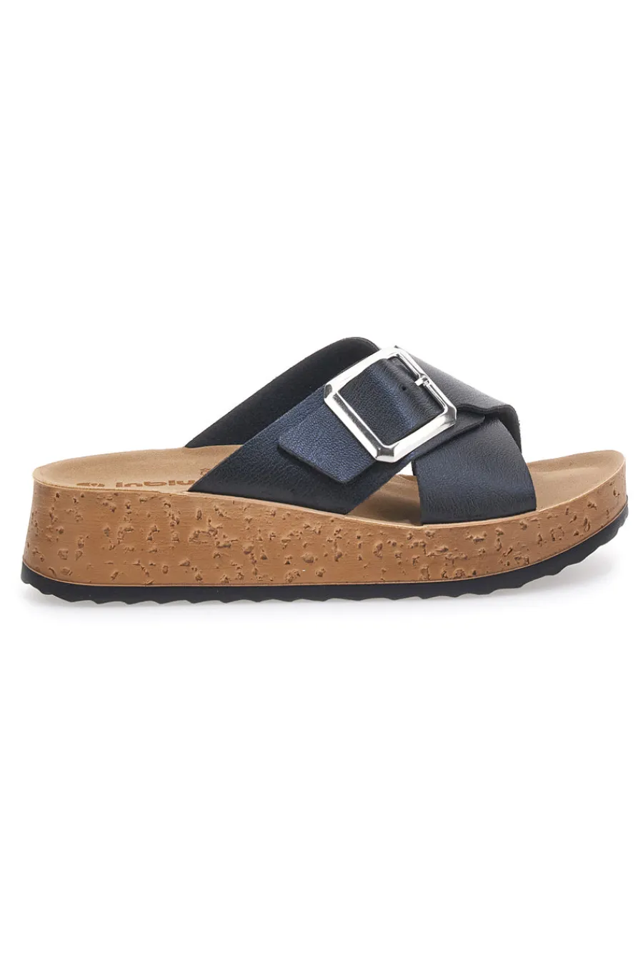 Ciabatte Nere Con Fasce Incrociate e Platform 42 PK-INBLU Sale