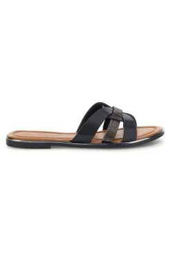 Ciabatte nere con fasce incrociate 14217-FUN BEACH Hot