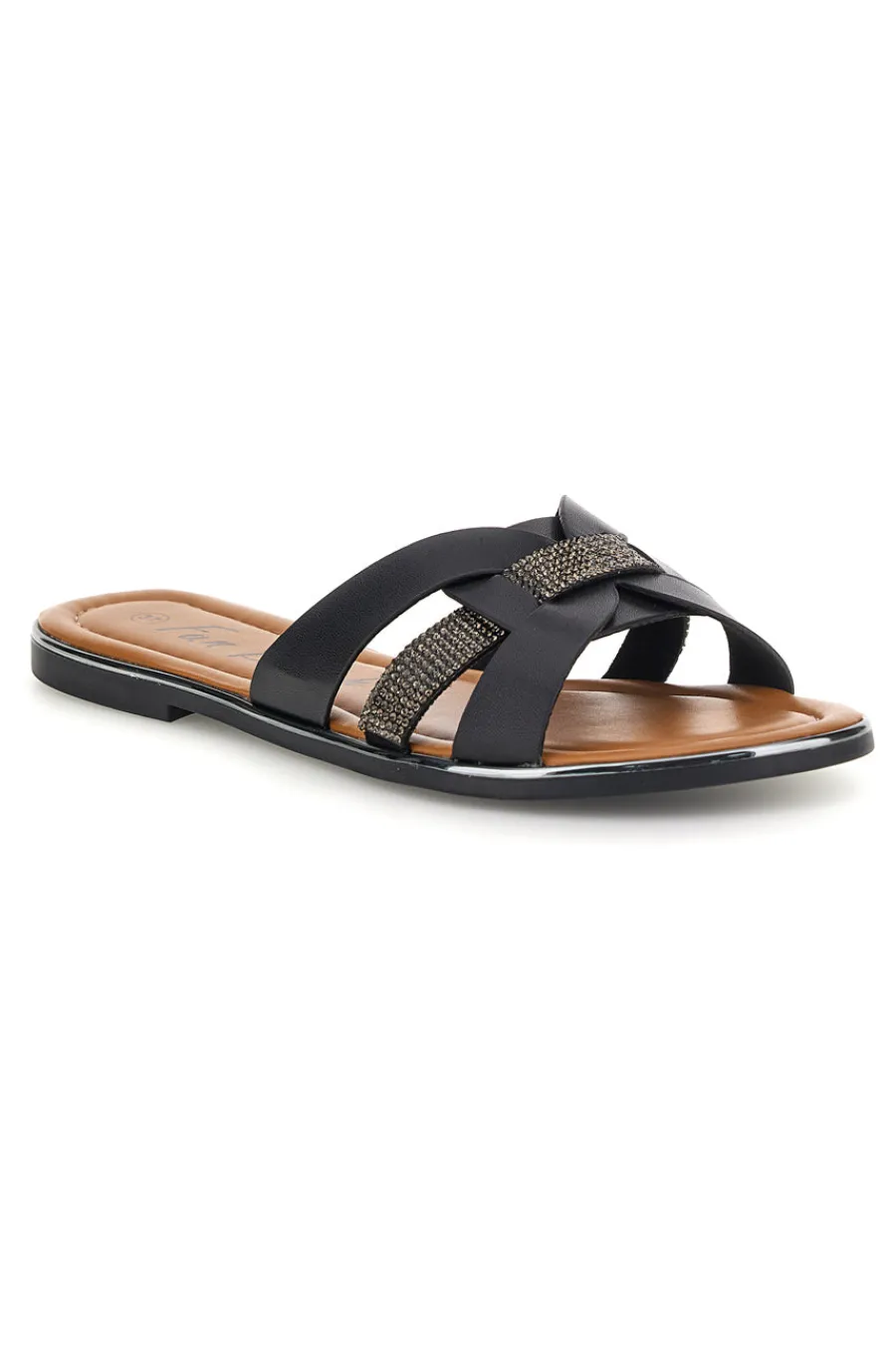 Ciabatte nere con fasce incrociate 14217-FUN BEACH Hot