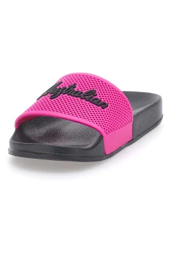 Ciabatte nere con fascia fucsia e logo AU24W400-AUSTRALIAN Discount