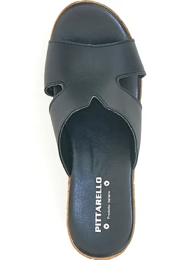 Ciabatte Nere Con Fascia in Pelle e Platform Alto 342070428-PITTARELLO Online