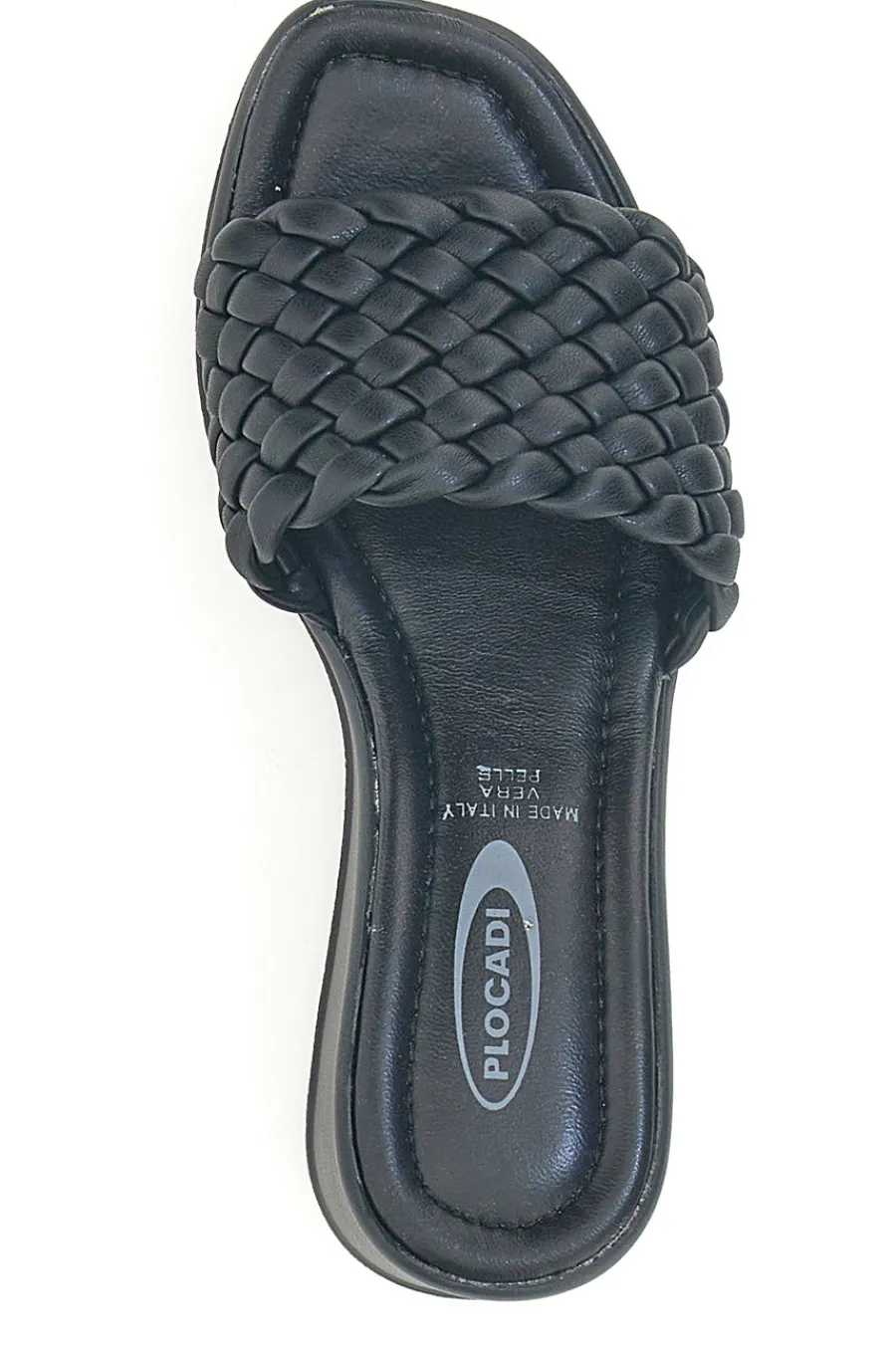 Ciabatte nere con fascia intrecciata e zeppa 8 cm 18009-PLOCADI Best