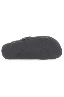 Ciabatte nere con fibbia e sottopiede in vera pelle S11U700-SUPERGA Discount