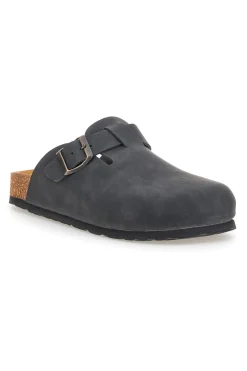 Ciabatte nere con fibbia in vera pelle 335A013PR-PITTARELLO TIERRA Online