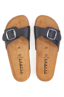 Ciabatte Nere con Fibbia Made in Italy 257A21030SR-PITTARELLO TIERRA Clearance