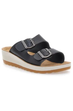 Ciabatte Nere Con Fibbie 42642-FLY FLOT Outlet