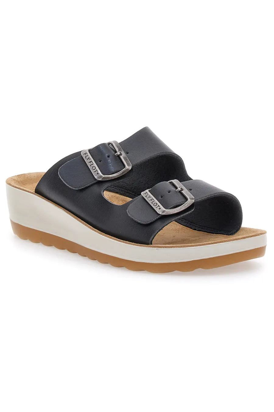 Ciabatte Nere Con Fibbie 42642-FLY FLOT Outlet