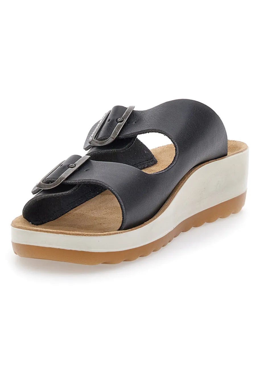 Ciabatte Nere Con Fibbie 42642-FLY FLOT Outlet