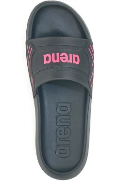 Ciabatte nere con logo fucsia e suola ergonomica URBAN EASY-ARENA New