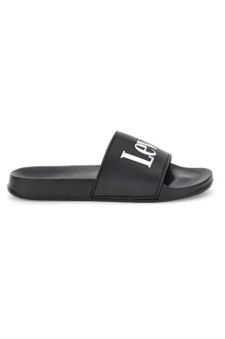 Ciabatte nere con logo POOL S-LEVI'S Sale