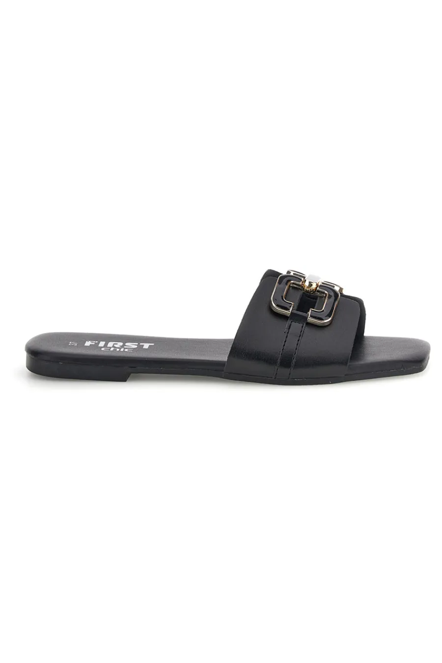 Ciabatte nere con morsetto PRE5413P-THE FIRST CHIC Outlet