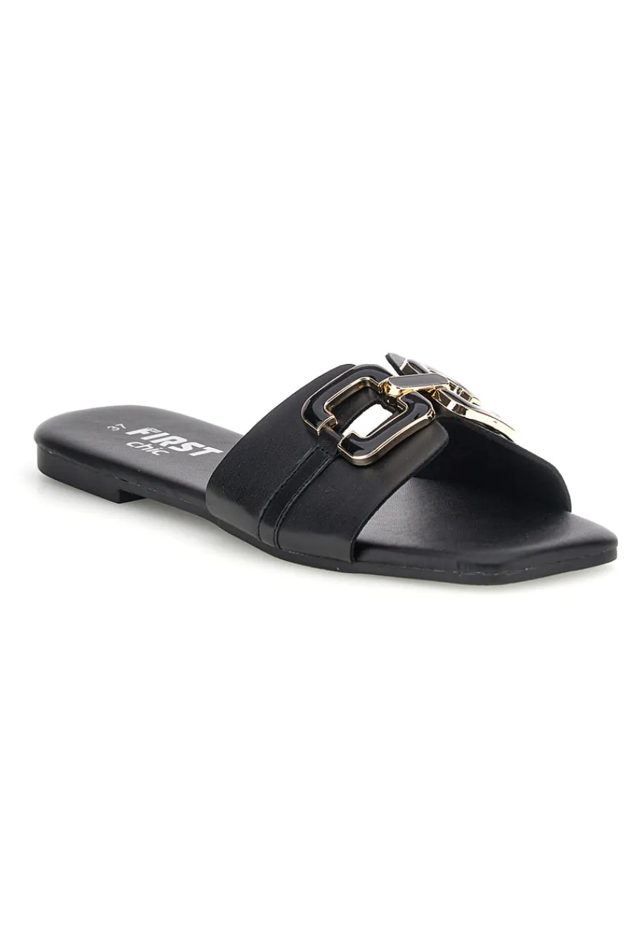 Ciabatte nere con morsetto PRE5413P-THE FIRST CHIC Outlet