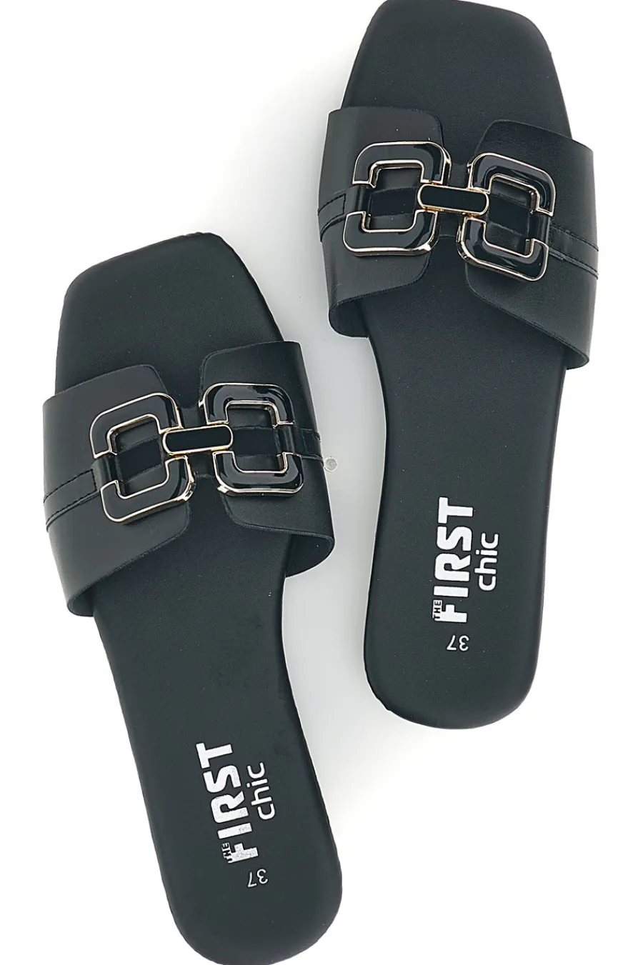 Ciabatte nere con morsetto PRE5413P-THE FIRST CHIC Outlet