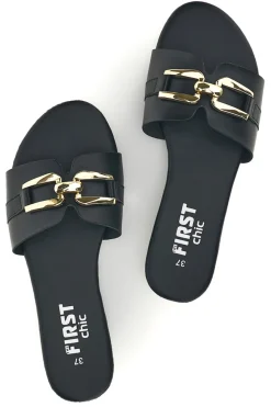 Ciabatte nere con morsetto PREA3550-THE FIRST CHIC Online
