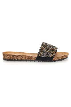 Ciabatte Nere Con Perline 14204-FUN BEACH Outlet