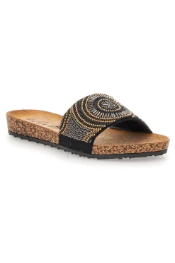 Ciabatte Nere Con Perline 14204-FUN BEACH Outlet
